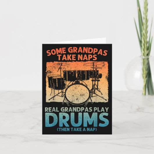 Grappige Drummer Kunst Voor Opa Mannen Drumline Dr Kaart (Voorkant)