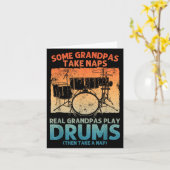 Grappige Drummer Kunst Voor Opa Mannen Drumline Dr Kaart (Gele Bloem)