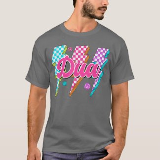 Grappige Dua Bliksemschicht Geruite I Love Dua 80s T-shirt
