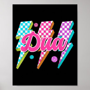 Grappige Dua Lightning Bolt Checkered I Love Dua 8 Poster