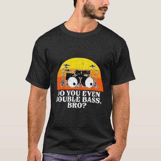 Grappige Dubbele Bass Drumset Drumset Drummer Perc T-shirt (Voorkant)
