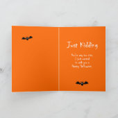 Grappige dubbele durf gelukkig Halloween Kidding Kaart (Binnen)