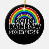 Grappige dubbele regenboog OMG Keramisch Ornament (Voorkant)