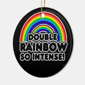 Grappige dubbele regenboog OMG Keramisch Ornament (Links)