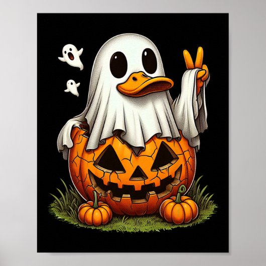 Grappige Duck Boo Halloween Spook Vrouwen Mannen K Poster (Voorkant)
