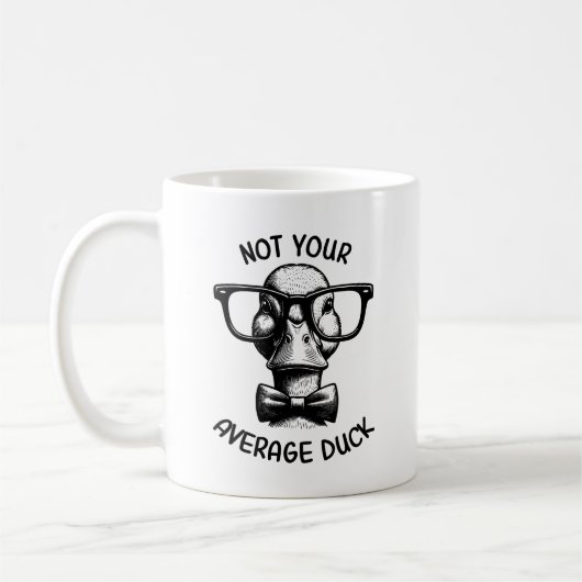 Grappige Duck Quote Nerdy Animal Cartoon Design Koffiemok (Links)