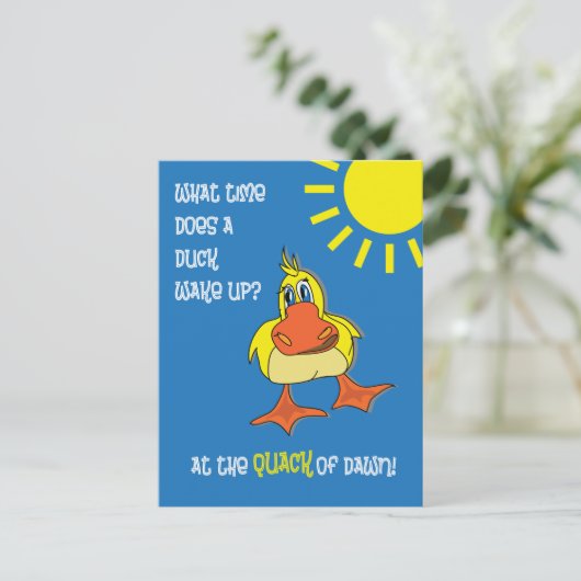 Grappige Duck Riddle voor Kinderen Briefkaart (Staand voorkant)