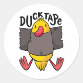 Grappige Duck Tape Ronde Sticker (Voorkant)