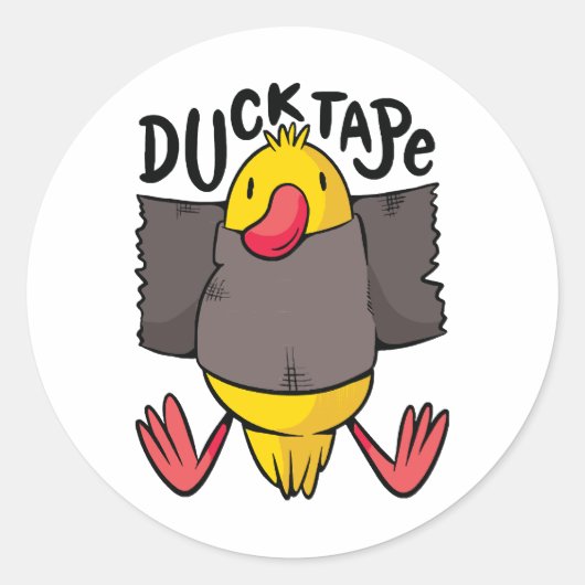 Grappige Duck Tape Ronde Sticker (Voorkant)