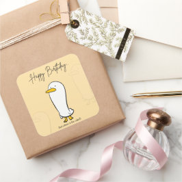 Grappige Duck Verjaardag Sticker – gepersonaliseer
