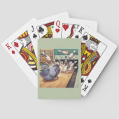 Grappige Duif Bowling Strike Cartoon Kunst Pokerkaarten (Achterkant)