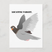 Grappige Duif Cartoon, "Locating Target" Vogel Hum Briefkaart (Voorkant)