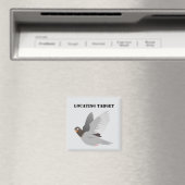 Grappige Duif Cartoon, "Locating Target" Vogel Hum Magneet (Insitu (Vaatwasser))