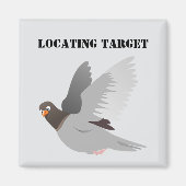 Grappige Duif Cartoon, "Locating Target" Vogel Hum Magneet (Voorkant)