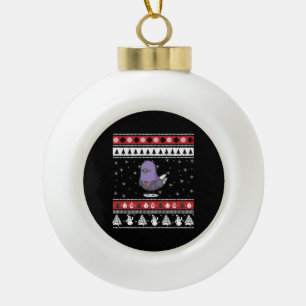 Grappige duif lelijke kerst keramische bal ornament