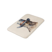 Grappige duif met cowboyhoed, aquarel badmat (Gekanteld)