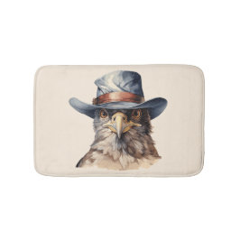 Grappige duif met een cowboy pet, waterverf badmat