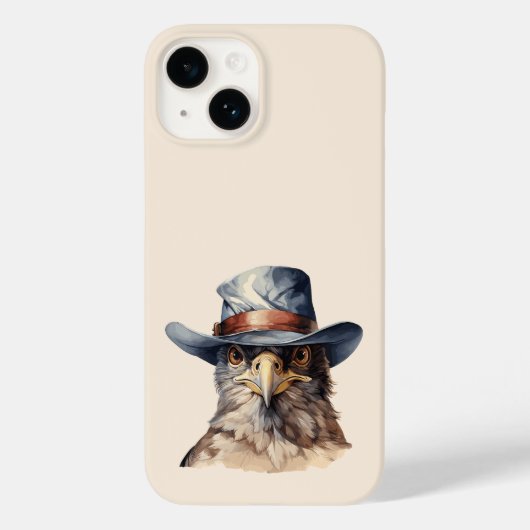 Grappige duif met een cowboy pet, waterverf Case-Mate iPhone case (Achterkant)