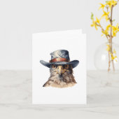 Grappige duif met een cowboy pet, waterverf kaart (Gele Bloem)