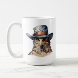 Grappige duif met een cowboy pet, waterverf koffiemok
