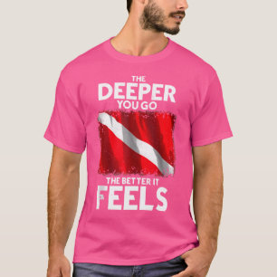 Grappige duikduiker duik hoe dieper je gaat t-shirt