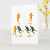 Grappige Duikende Duikuitrusting Oceaanliefhebber  Kaart (Gele Bloem)