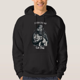 Grappige Duikende Kat Vader Zwart Hoodie