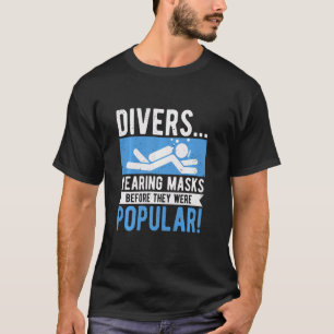 Grappige duikers in de oceaan met maskers t-shirt