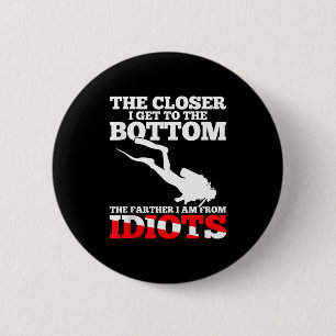 Grappige Duikvlag Duik Citaat Duiker Gif Ronde Button 5,7 Cm