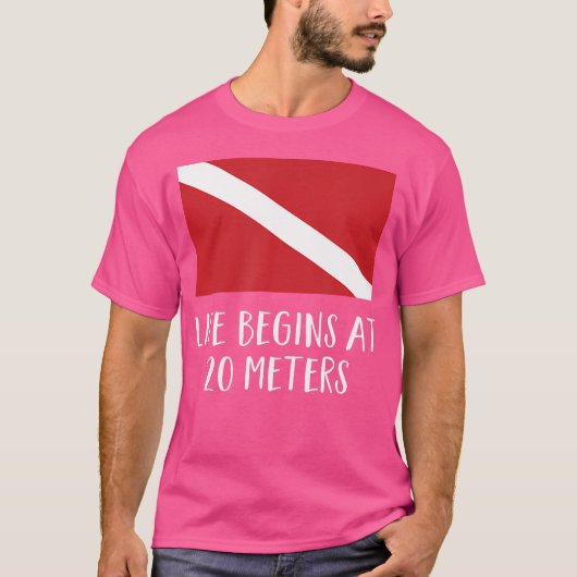 Grappige Duikvlag Duiken 20 Meter T-shirt (Voorkant)