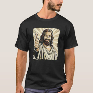 Grappige duim omhoog met Jezus Christus kostuum  T-shirt