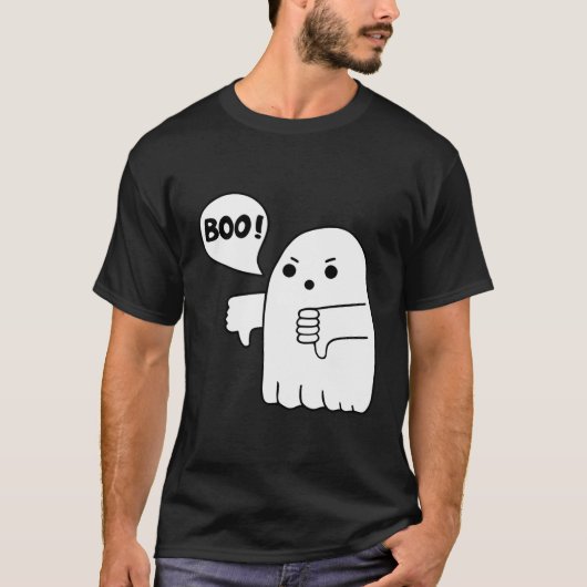 Grappige duimen omlaag Ghost Schreeuwende Boo Afke T-shirt (Voorkant)