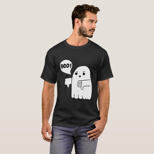 Grappige duimen omlaag Ghost Schreeuwende Boo Afke T-shirt (Voorkant volledig)