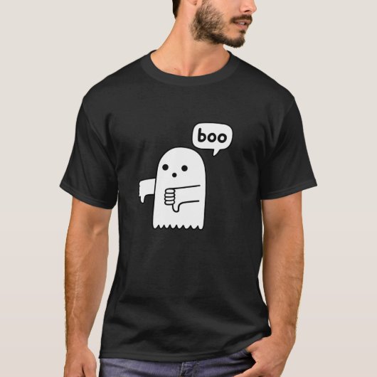 Grappige duimen omlaag Ghost Schreeuwende Boo Afke T-shirt (Voorkant)
