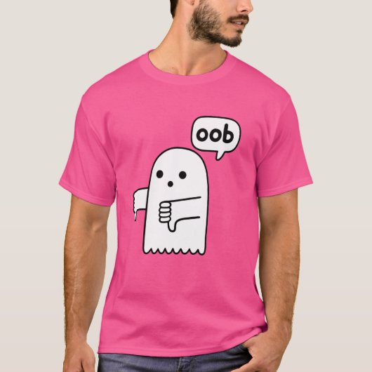 Grappige duimen omlaag spook schreeuwen van afkeur t-shirt (Voorkant)