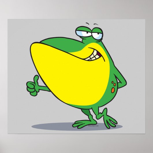 grappige duimen op kikkervisje cartoon poster (Voorkant)
