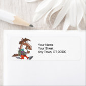 grappige duimen op nerdy horse cartoon etiket (Insitu)