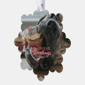 Grappige Duitse Dog Kerstgroet Ornament Kaart (Links)