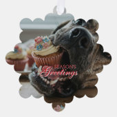 Grappige Duitse Dog Kerstgroet Ornament Kaart (Voorkant)
