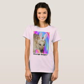 Grappige Duitse Herder Hond & Konijnenoren Vrouwen T-shirt (Voorkant volledig)