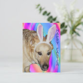 Grappige Duitse Herder Hond & Paashaas Ooren Feestdagenkaart (Staand voorkant)