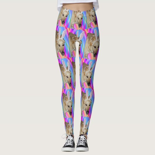 Grappige Duitse Herder Hond & Paashaas Ooren Leggings (Voorkant)