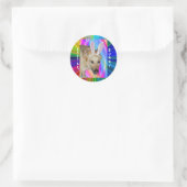 Grappige Duitse Herder Hond & Paashaas Ooren Ronde Sticker (Tas)