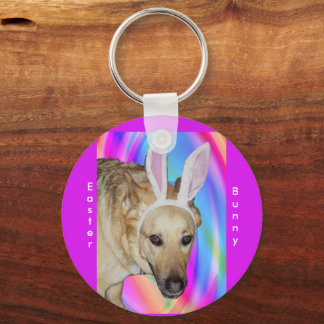 Grappige Duitse Herder Hond & Paashaas Ooren Sleutelhanger