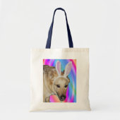 Grappige Duitse Herder Hond & Paashaas Ooren Tote Bag (Voorkant)