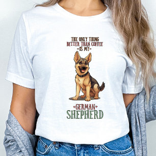 Grappige Duitse Herder Koffieliefhebber T-shirt