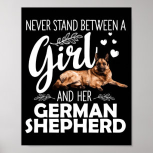 Grappige Duitse herder kunst voor meisjes vrouwen Poster