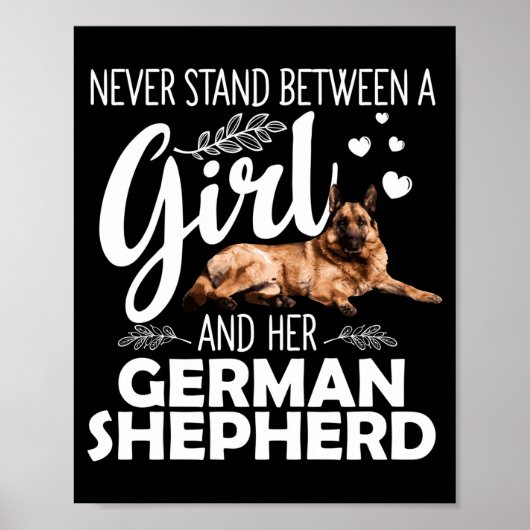 Grappige Duitse herder kunst voor meisjes vrouwen Poster (Voorkant)