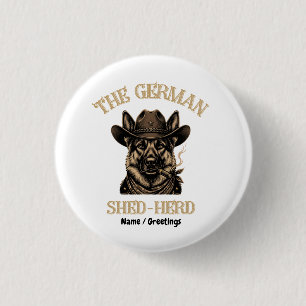 Grappige Duitse Herders Cowboy Duitse Shed-Kudde Ronde Button 3,2 Cm