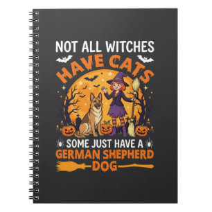 Grappige Duitse Herders Halloween Heksen Hond Notitieboek